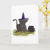 魔法使い猫の空白のなカード カード (黄色い花)