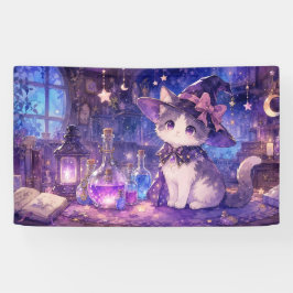 魔法使い猫ファンタジーバナー 横断幕