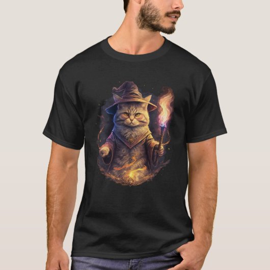魔法使い猫ファンタジー子猫2 Tシャツ (正面)
