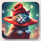 魔法使い猫 コースター (正面)
