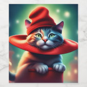 魔法使い猫 ワインラベル (シングルラベル)