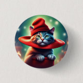 魔法使い猫 缶バッジ (正面)