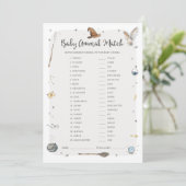 魔法使い赤ちゃんシャワー赤ちゃん動物マッチゲーム 招待状 (スタンド正面)