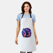 魔法使い黒猫ハロウィーン神秘的な魔法の魔女 エプロン (着用した状態)