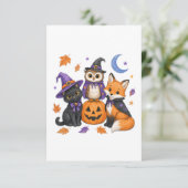 魔法使い黒猫フクロウ狐カボチャアート 出欠カード (スタンド正面)