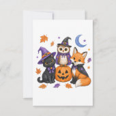 魔法使い黒猫フクロウ狐カボチャアート 出欠カード (裏面)