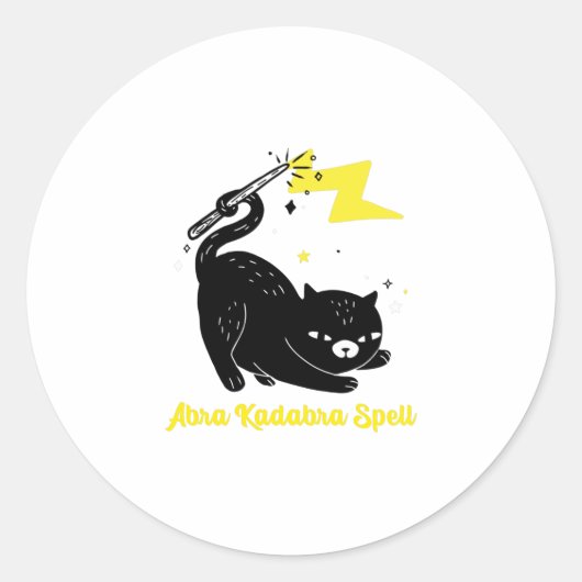 魔法使い黒猫 – Abra Kadabra Spell ラウンドシール (正面)