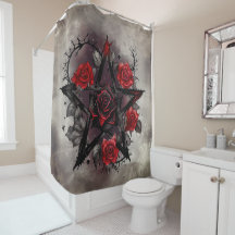 魔法使い | ソニーレッドローズ付きゴシック様式のペンタグラム