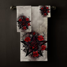 魔法使い | ソニーレッドローズ付きゴシック様式のペンタグラム