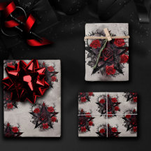 魔法使い | ソニーレッドローズ付きゴシック様式のペンタグラム