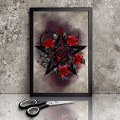 魔法使い | ソニーレッドローズ付きゴシック様式のペンタグラム 薄葉紙