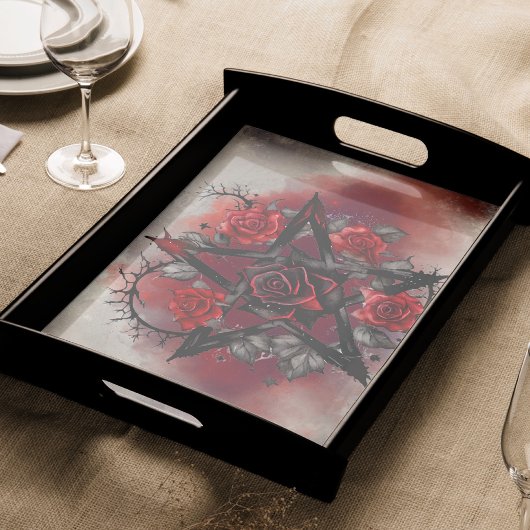 魔法使い | ソニーレッドローズ付きゴシック様式のペンタグラム 薄葉紙