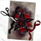 魔法使い | ソニーレッドローズ付きゴシック様式のペンタグラム 薄葉紙