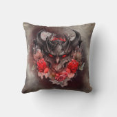 魔法使い | 赤い目のスモークした悪魔のバラ クッション (裏面)