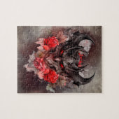 魔法使い | 赤い目のスモークした悪魔のバラ ジグソーパズル (横)