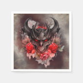 魔法使い | 赤い目のスモークした悪魔のバラ スタンダードカクテルナプキン (正面)