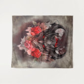 魔法使い | 赤い目のスモークした悪魔のバラ タペストリー (正面(横))