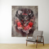 魔法使い | 赤い目のスモークした悪魔のバラ タペストリー (インサイチュ)