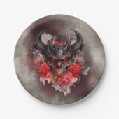 魔法使い | 赤い目のスモークした悪魔のバラ ペーパープレート (正面)
