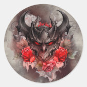 魔法使い | 赤い目のスモークした悪魔のバラ ラウンドシール (正面)