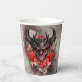 魔法使い | 赤い目のスモークした悪魔のバラ 紙コップ (裏面)