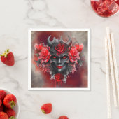魔法使い | 赤い目を持つ暗白熱［赤熱］光を放つい角の悪魔 スタンダードカクテルナプキン (インサイチュ)