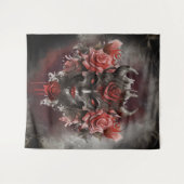 魔法使い | 赤い目を持つ暗白熱［赤熱］光を放つい角の悪魔 タペストリー (正面(横))