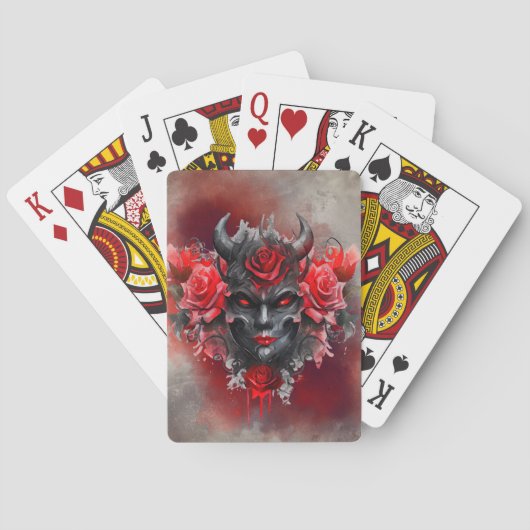 魔法使い | 赤い目を持つ暗白熱［赤熱］光を放つい角の悪魔 トランプ (裏面)