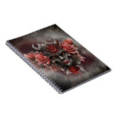 魔法使い | 赤い目を持つ暗白熱［赤熱］光を放つい角の悪魔 ノートブック (右側)