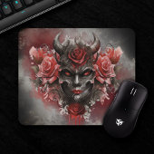 魔法使い | 赤い目を持つ暗白熱［赤熱］光を放つい角の悪魔 マウスパッド