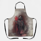 魔法使い | 闇の暗い魔女白熱［赤熱］光を放つ赤い目 エプロン (正面)