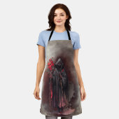 魔法使い | 闇の暗い魔女白熱［赤熱］光を放つ赤い目 エプロン (着用した状態)