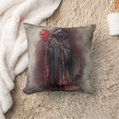 魔法使い | 闇の暗い魔女白熱［赤熱］光を放つ赤い目 クッション (ブランケット)