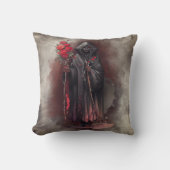 魔法使い | 闇の暗い魔女白熱［赤熱］光を放つ赤い目 クッション (正面)