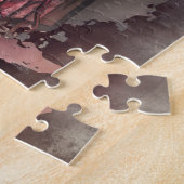 魔法使い | 闇の暗い魔女白熱［赤熱］光を放つ赤い目 ジグソーパズル (側面)