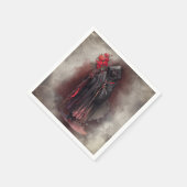 魔法使い | 闇の暗い魔女白熱［赤熱］光を放つ赤い目 スタンダードカクテルナプキン (角)