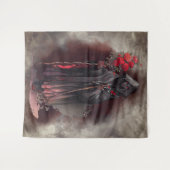 魔法使い | 闇の暗い魔女白熱［赤熱］光を放つ赤い目 タペストリー (正面(横))