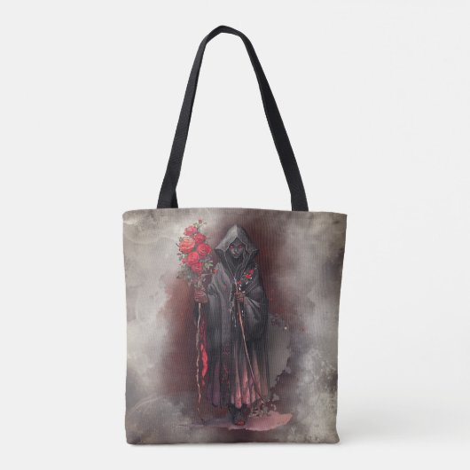 魔法使い | 闇の暗い魔女白熱［赤熱］光を放つ赤い目 トートバッグ (裏面)