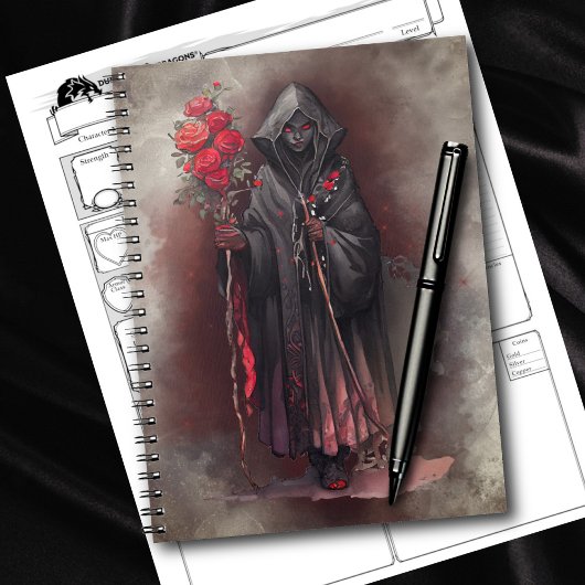 魔法使い | 闇の暗い魔女白熱［赤熱］光を放つ赤い目 ノートブック