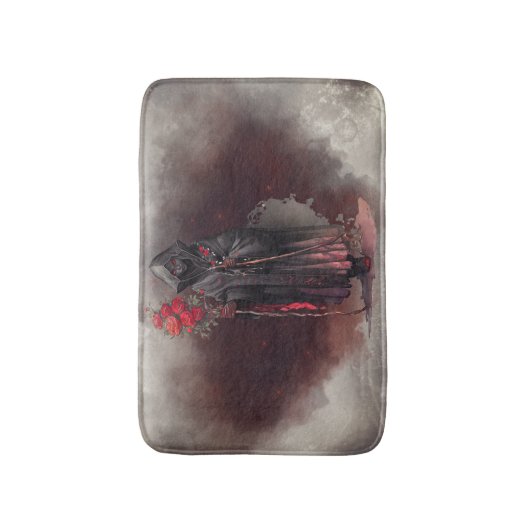 魔法使い | 闇の暗い魔女白熱［赤熱］光を放つ赤い目 バスマット (正面縦)