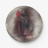 魔法使い | 闇の暗い魔女白熱［赤熱］光を放つ赤い目 ペーパープレート (正面)