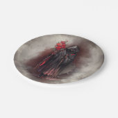 魔法使い | 闇の暗い魔女白熱［赤熱］光を放つ赤い目 ペーパープレート (アングル)