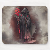 魔法使い | 闇の暗い魔女白熱［赤熱］光を放つ赤い目 マウスパッド (正面)