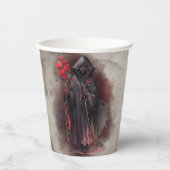 魔法使い | 闇の暗い魔女白熱［赤熱］光を放つ赤い目 紙コップ (正面)