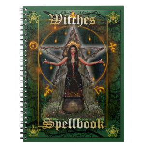 魔法使いSpellbook -地球の要素(緑カバー) ノートブック
