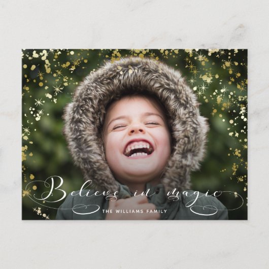 魔法信じの書道と金ゴールドの輝き ポストカード (正面)