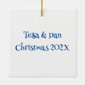 魔法凍ってい氷海パーソナライズされた セラミックオーナメント (裏面)