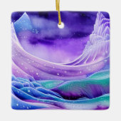 魔法凍ってい氷海パーソナライズされた セラミックオーナメント (正面)