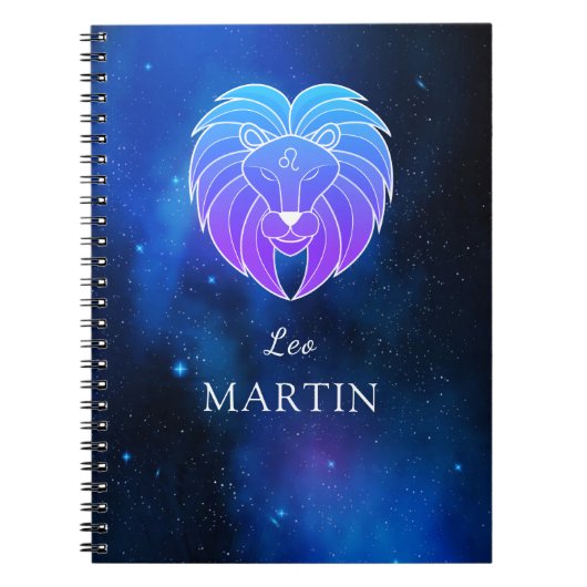 魔法名と〔占星術の〕十二宮図記号Leo Notebook ノートブック (正面)