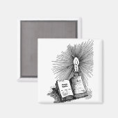 魔法呪文ブックキャンドルウィッチクラフトアートマグネット マグネット (正面/裏面)